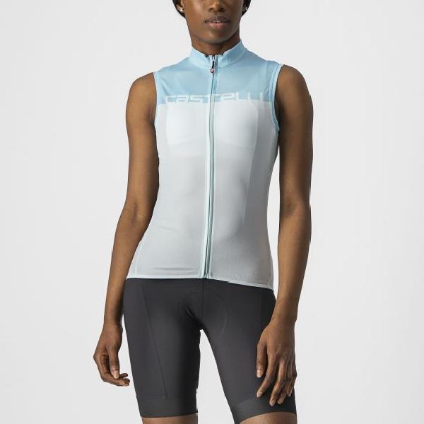 Foto van Castelli Velocissima mouwloos fietsshirt lichtblauw dames S