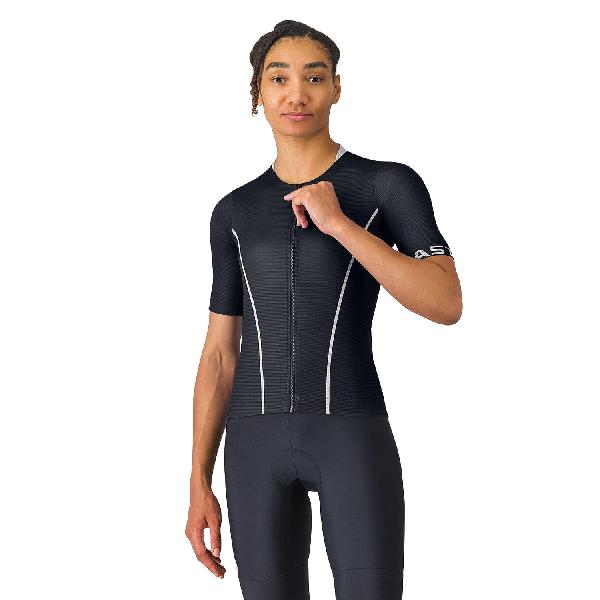 Foto van Castelli anima flow jersey black/white dames