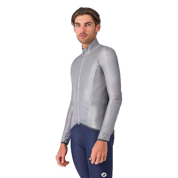 Foto van Castelli aria shell 2 jacket silver gray/dark gray heren