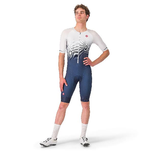 Foto van Castelli core tri suit short sleeve blauw heren