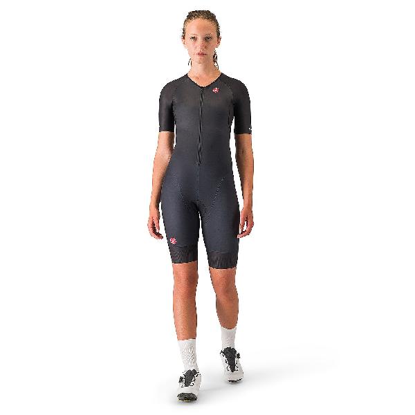 Foto van Castelli core tri w suit short sleeve zwart dames