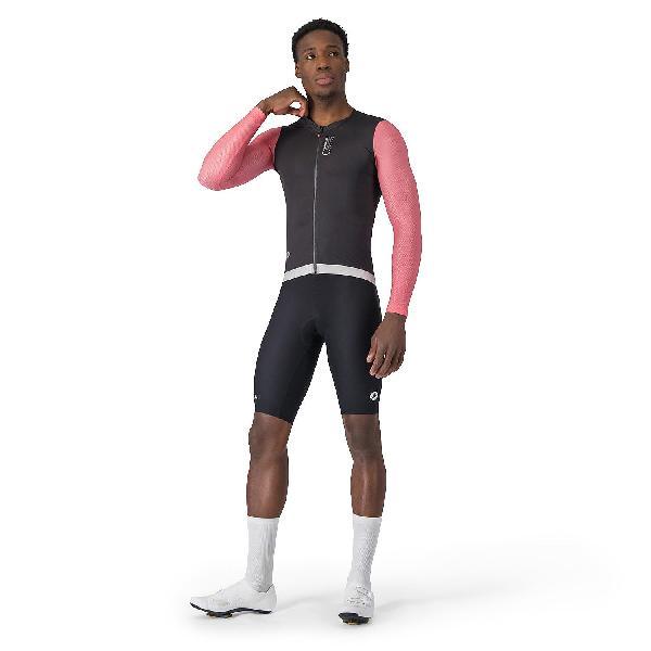 Foto van Castelli corretto ls jersey black/rosa giro-silver moon heren