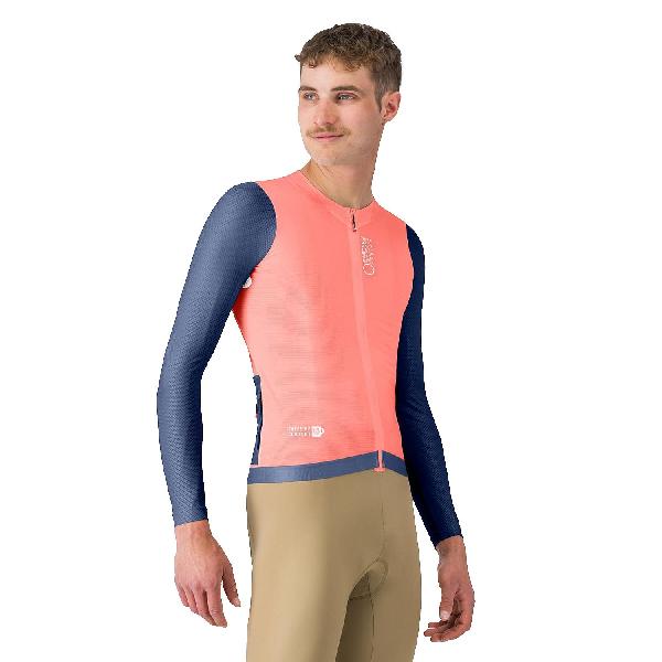 Foto van Castelli corretto ls jersey brilliant pink/ belgian blue-w heren