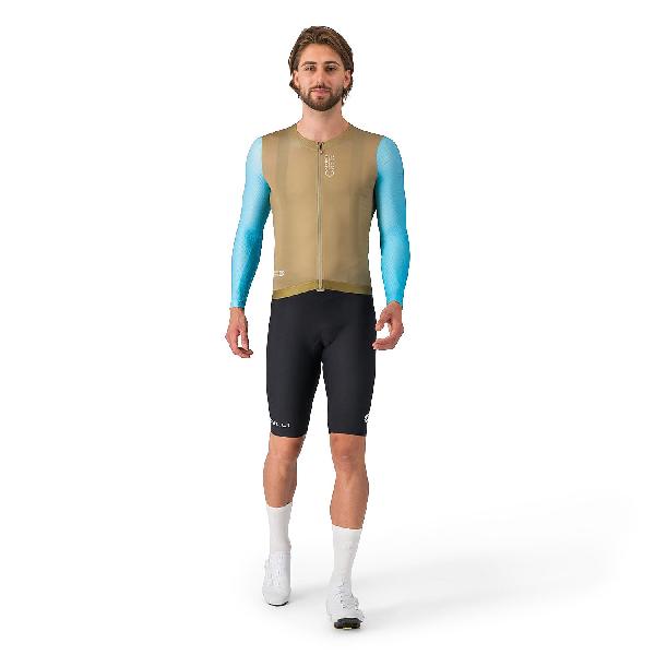 Foto van Castelli corretto ls jersey elmwood/neon cobalt-white heren