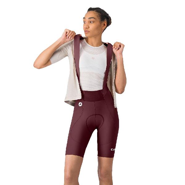 Foto van Castelli espresso 2 w dt bibshort deep bordeaux dames