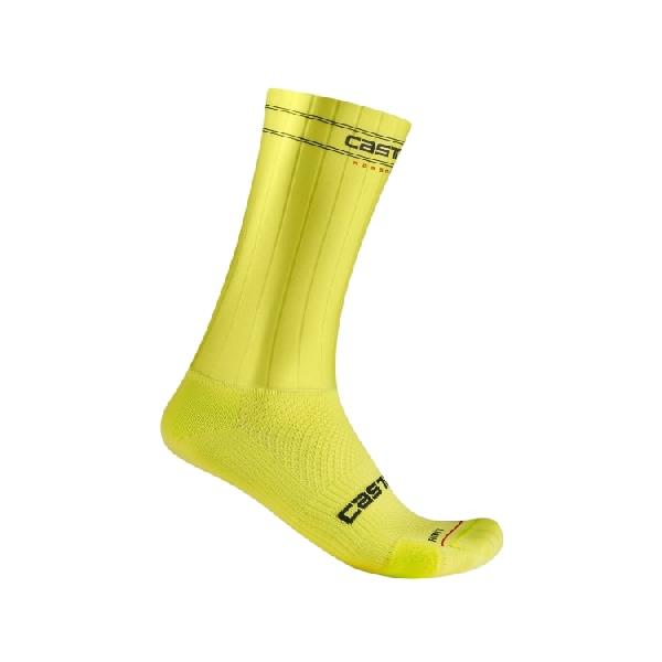 Foto van Castelli fast feet 3 fietssok electric lime unisex L/XL