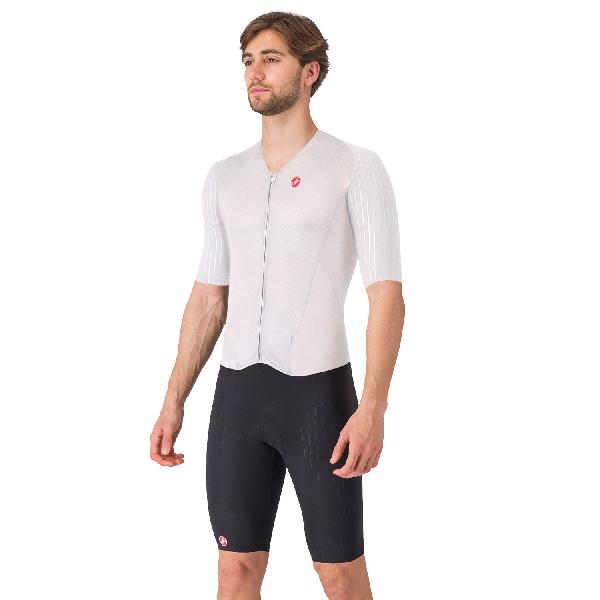 Foto van Castelli free sanremo 3 suit short sleeve wit heren XXXL