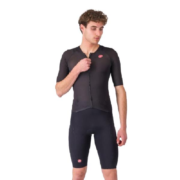 Foto van Castelli free sanremo 3 suit short sleeve zwart heren XL