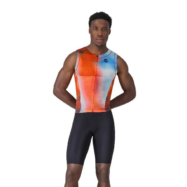 Foto van Castelli free sanremo 3 suit sleeveless paprika/winter sky black heren