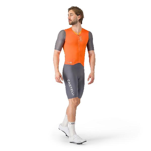 Foto van Castelli saturday morning skinsuit brilliant orange/vivd orange/s heren