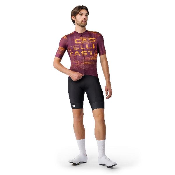 Foto van Castelli stratus logo jersey deep bordeaux/winter sky heren