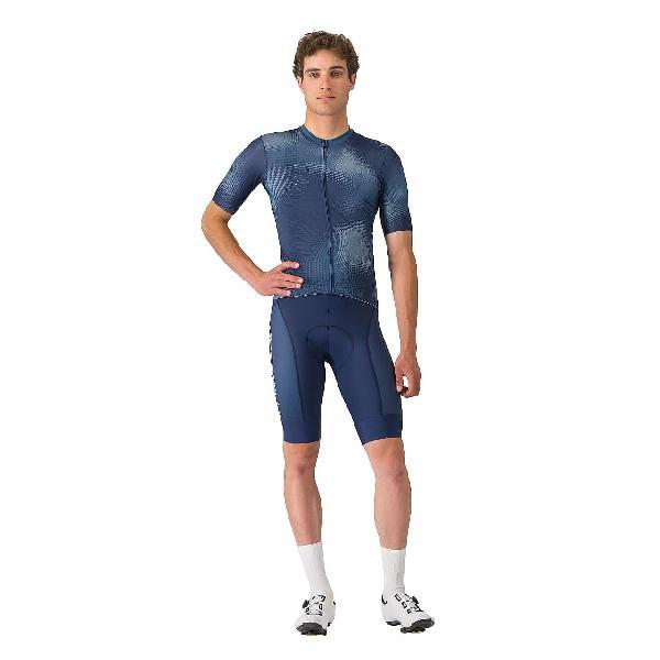 Foto van Castelli vortice jersey fietsshirt korte mouw blauw heren