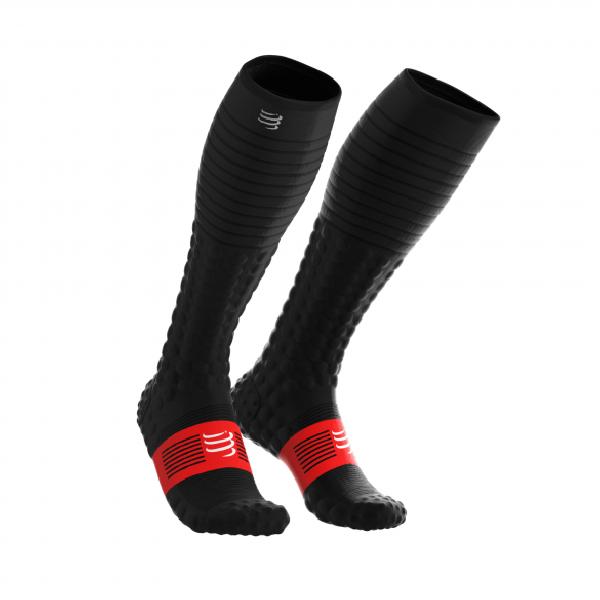 Foto van Compressport Full socks race & recovery compressiesokken zwart 3M
