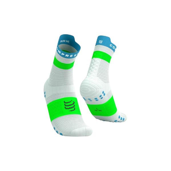Foto van Compressport Pro Racing V4 high cut hardloopsokken wit/groen