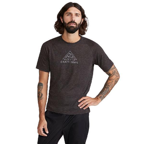 Foto van Craft ADV Trail Wool korte mouw hardloopshirt zwart heren
