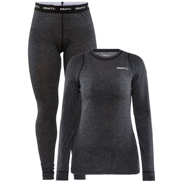 Foto van Craft Cool Merino onderkleding set zwart dames M