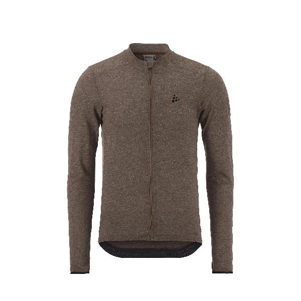 Foto van Craft Core Bike Essence Wool Jersey lange mouw bruin heren