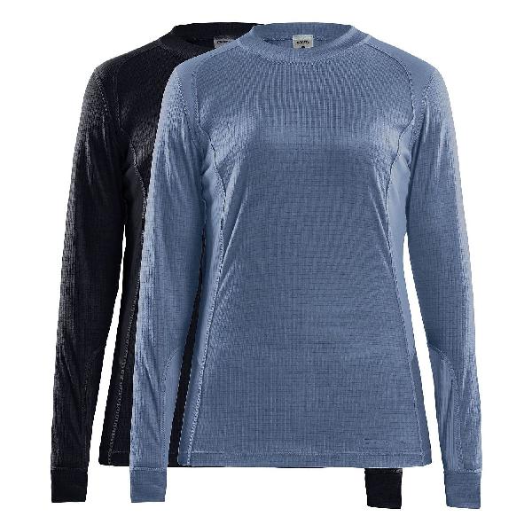 Foto van Craft Core Dry baselayer ondershirt lange mouw 2-pack zwart/flow dames