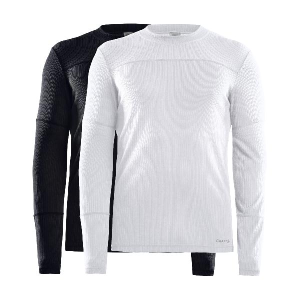 Foto van Craft Core Dry baselayer ondershirt lange mouw 2-pack zwart/wit heren XL