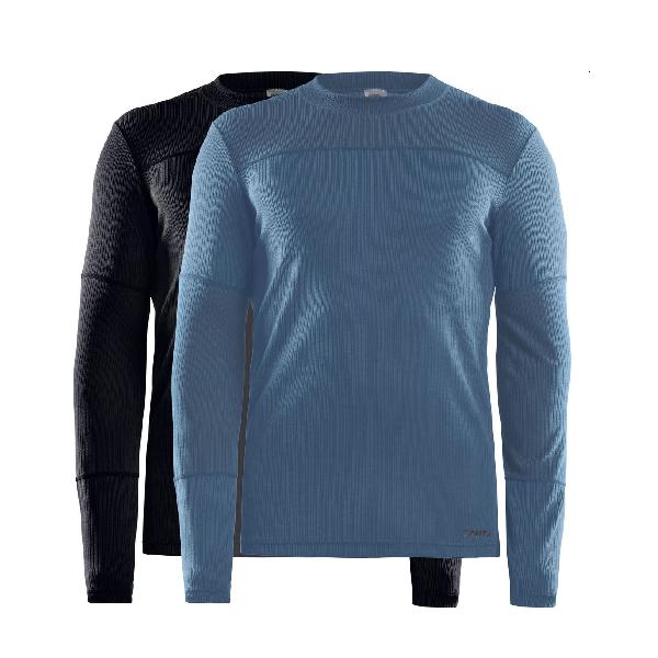 Foto van Craft Core Dry ondershirt 2-pack lange mouw zwart/blauw heren M