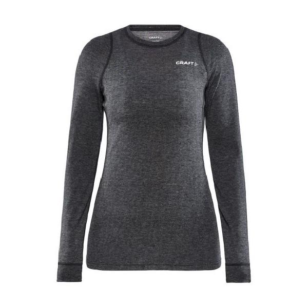 Foto van Craft Core Wool merino lange mouw ondershirt dames zwart L