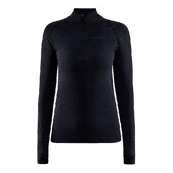Foto van Craft Core dry active comfort shirt lange mouw half zip zwart dames