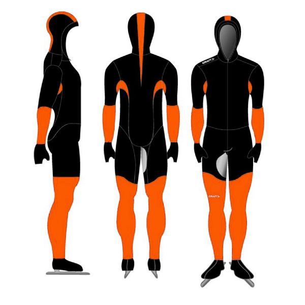 Foto van Craft Speed schaatspak CB zwart/oranje unisex
