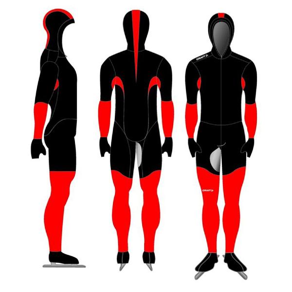 Foto van Craft Speed schaatspak CB zwart/rood unisex