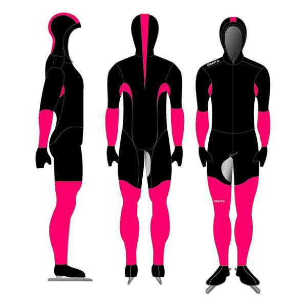 Foto van Craft Speed schaatspak CB zwart/roze unisex