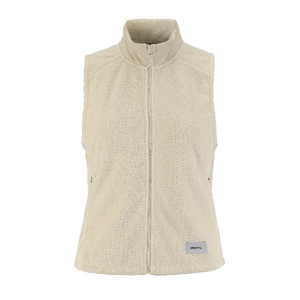 Foto van Craft Subz Fleece hardloopvest mouwloos beige dames