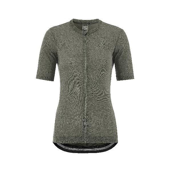 Foto van Craft everyday wool korte mouw fietsshirt dames leaf melange