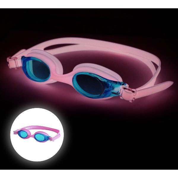 Foto van Finis flowglow zwembril - roze - voor kinderen - glow in the dark