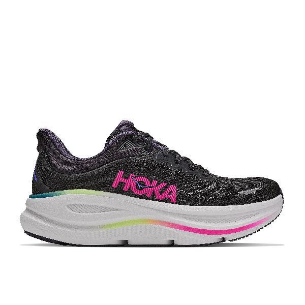 Foto van Hoka Bondi 9 hardloopschoenen black/neon dragonfruit dames