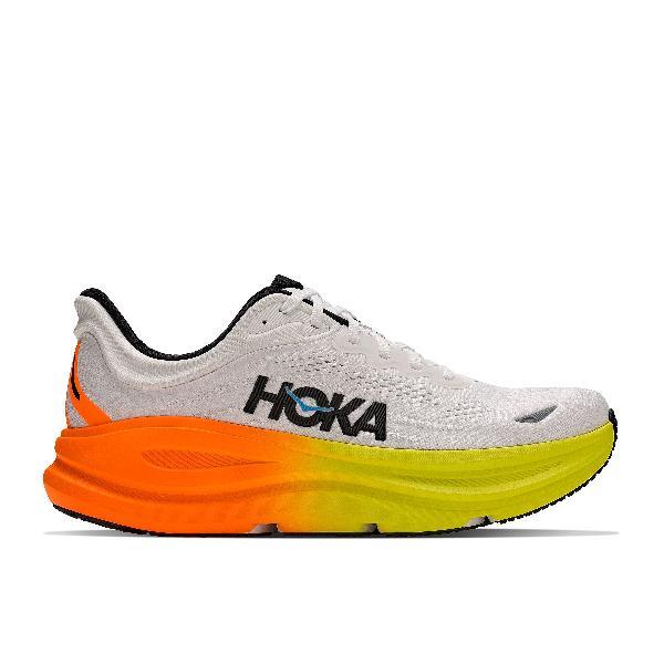 Foto van Hoka Bondi 9 wide hardloopschoenen white/neon tangerine heren