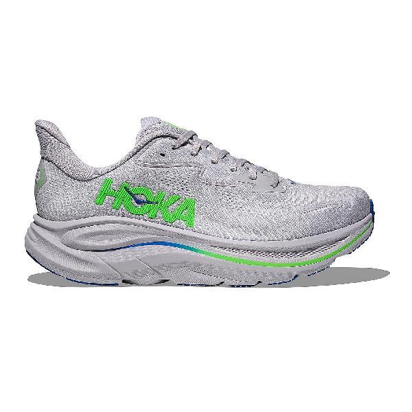 Foto van Hoka Clifton 10 hardloopschoenen Ash Grey/Neon Green heren