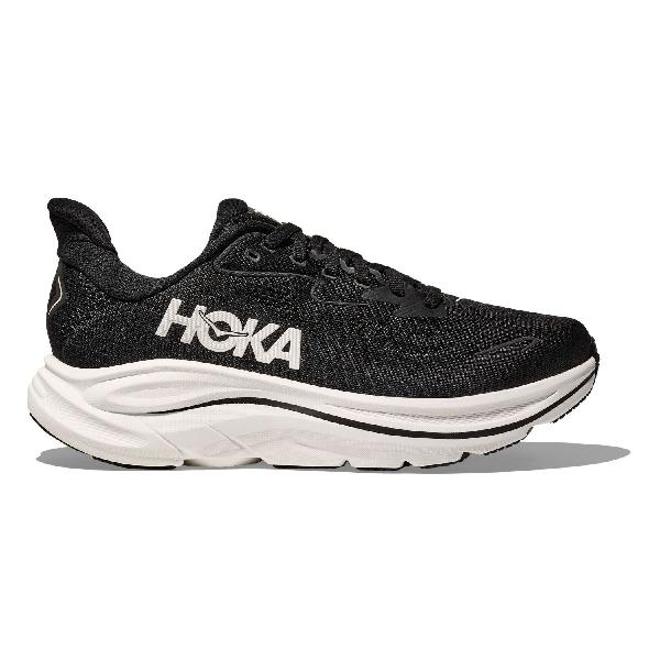 Foto van Hoka Clifton 10 hardloopschoenen Black/White WIDE Heren 42 2-3