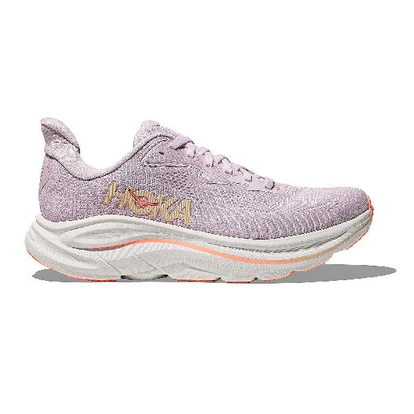 Foto van Hoka Clifton 10 hardloopschoenen Lilac Cream/Tangerine Glow dames