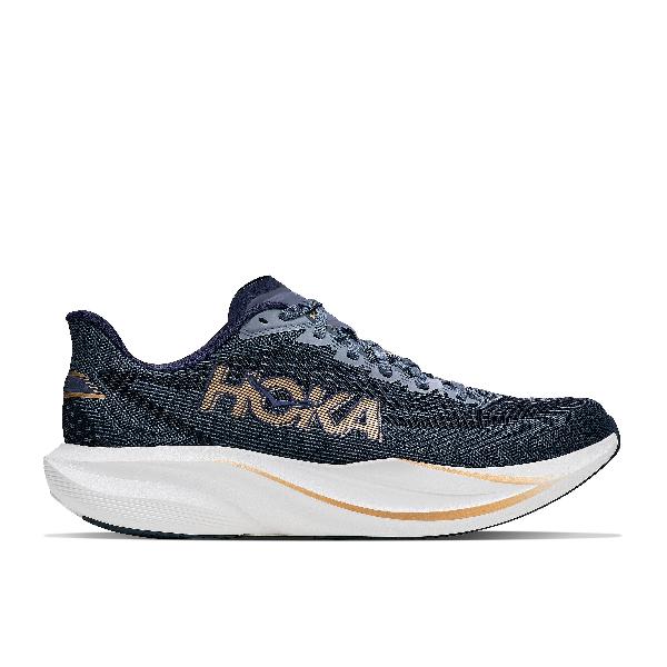 Foto van Hoka Mach 7 hardloopschoenen faded navy/gold dames