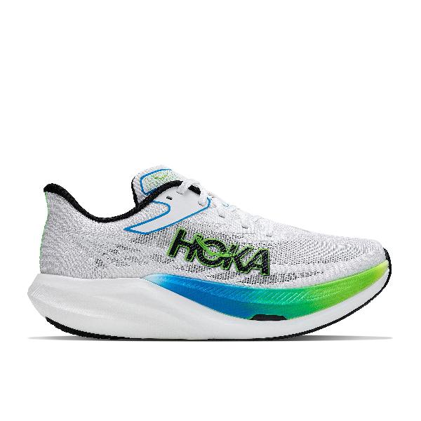 Foto van Hoka Rocket X 3 hardloopschoenen frost/electric lime unisex