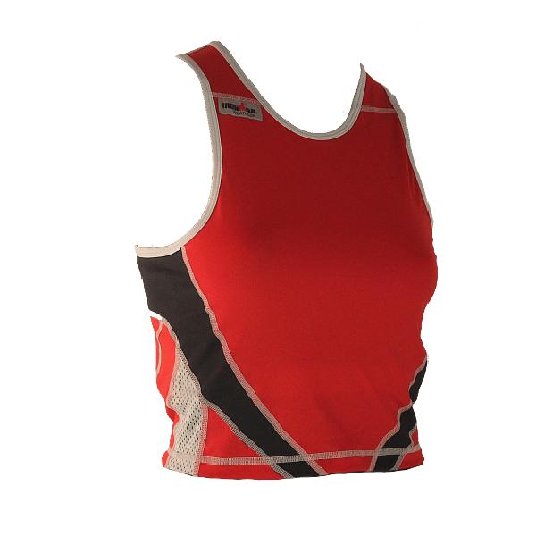 Foto van Ironman tri top mouwloos extreme rood/zwart dames