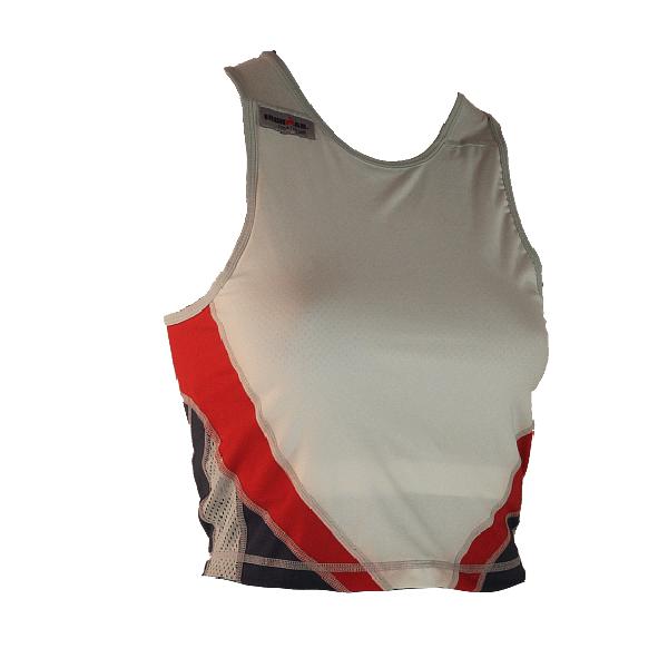 Foto van Ironman tri top mouwloos extreme wit/rood/blauw dames