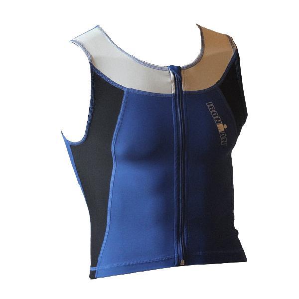 Foto van Ironman tritop frontzip mouwloos Full zip blauw/zwart heren