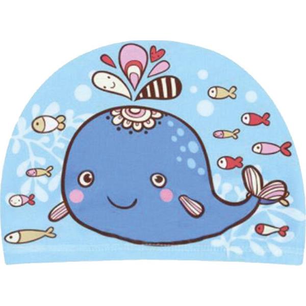 Foto van Kinder badmuts - douchemuts kinderen - badmuts zwemmen - blauw walvis