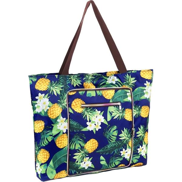 Foto van Livano Grote Ibiza Strandtas XL- Campingtas - Zwemtas - Weekendtas - Waterbestendig - Zandbestendig - Ananas