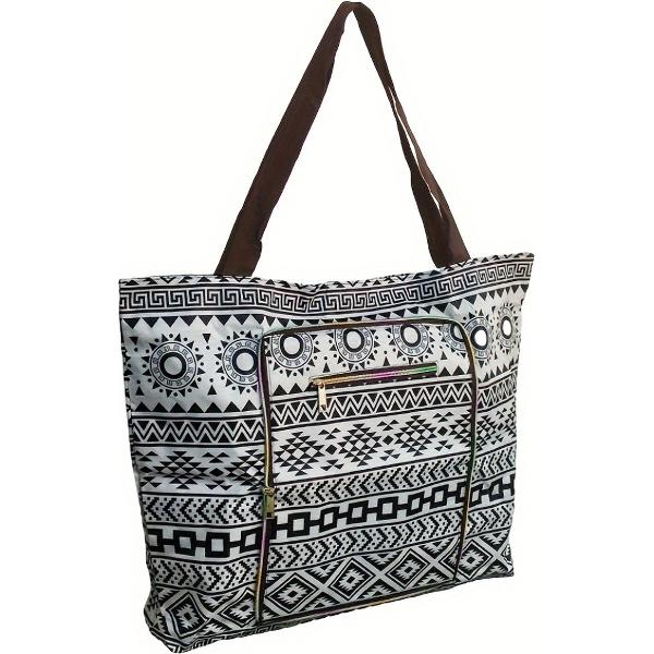 Foto van Livano Grote Ibiza Strandtas XL- Campingtas - Zwemtas - Weekendtas - Waterbestendig - Zandbestendig - Zwart