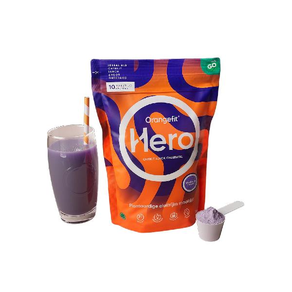 Foto van Orangefit Hero maaltijdshakes 1000 gram blauwe bes