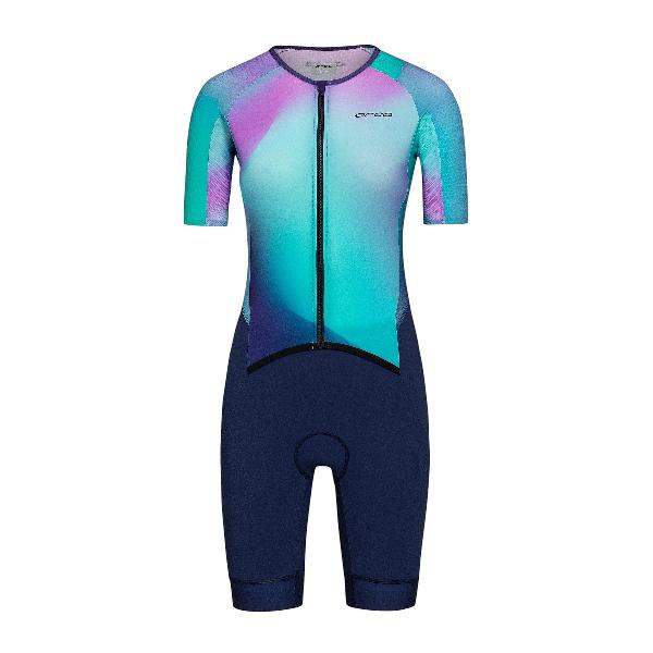 Foto van Orca Athlex Aero Race Suit V2 korte mouw dames blauw/groen