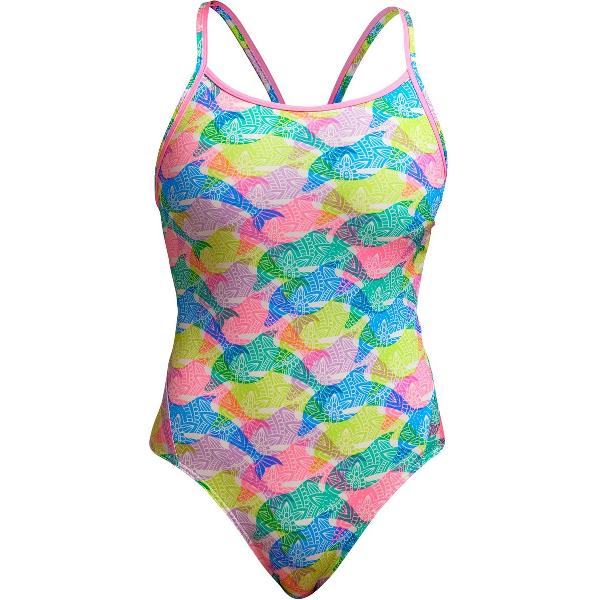 Foto van Pastel Porpie Diamond back one piece - Dames | Funkita