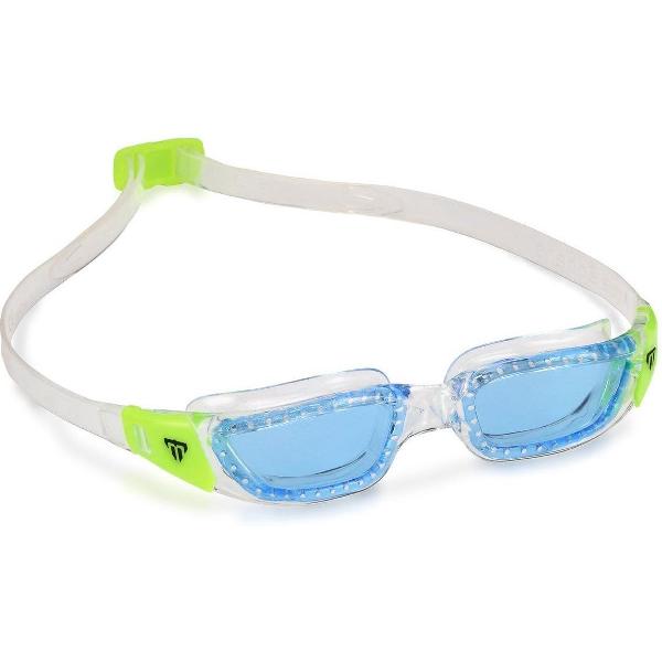 Foto van Phelps Tiburon Junior - Zwembril - Kinderen - Blue Lens - Transparant/Lime