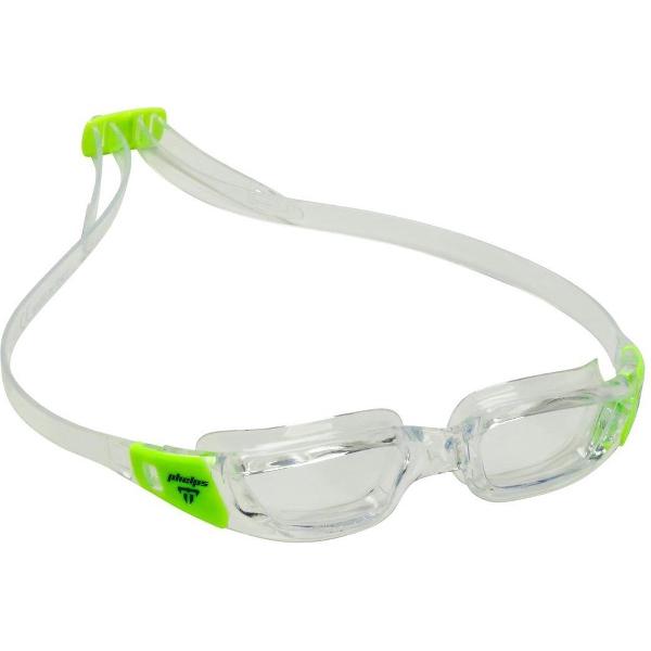 Foto van Phelps Tiburon Junior - Zwembril - Kinderen - Clear Lens - Transparant/Lime